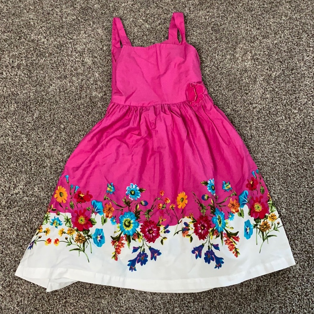 Pink dress with flower print